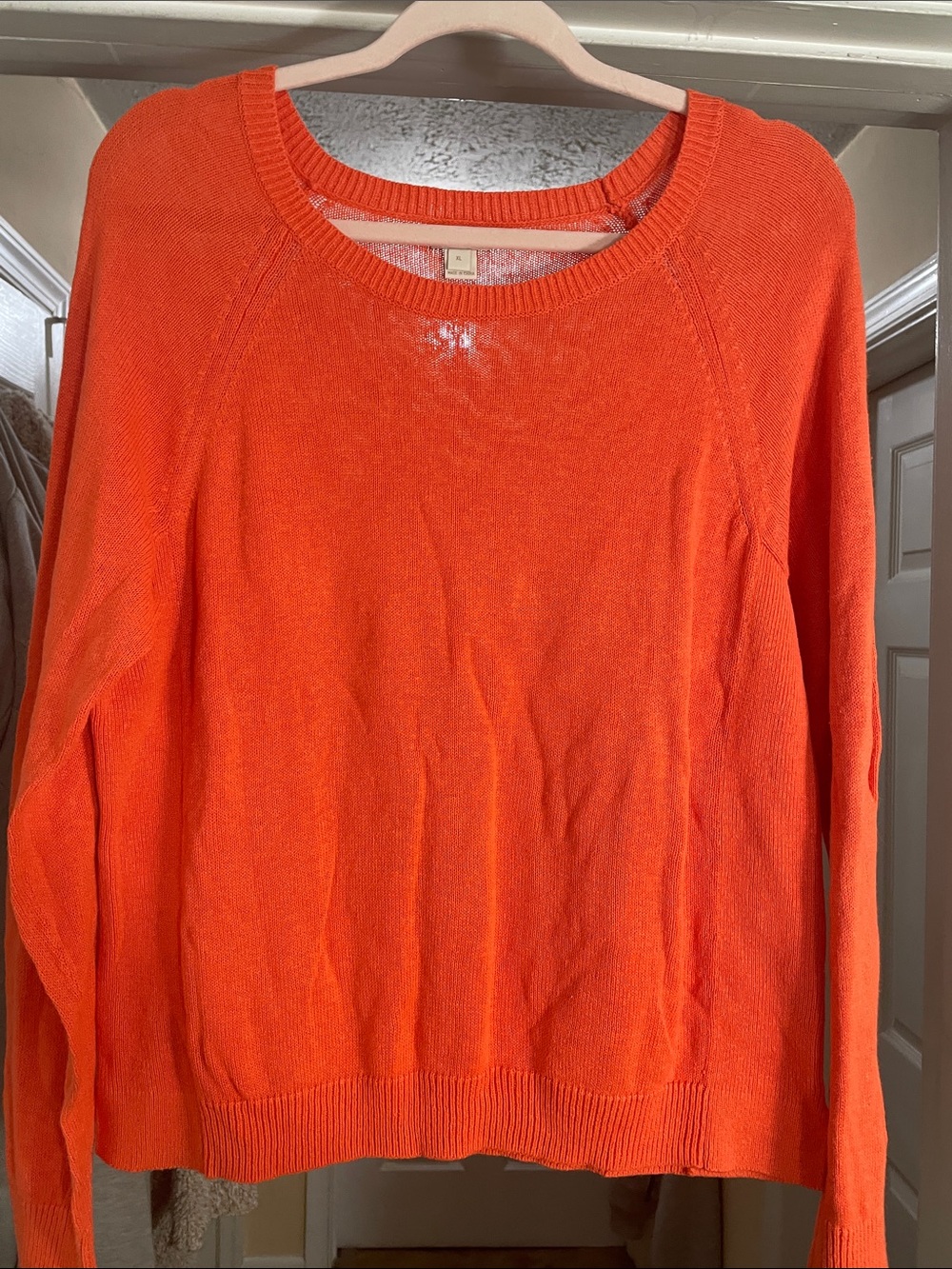 J. Crew Vibrant Orange Scoop Neck Sweater